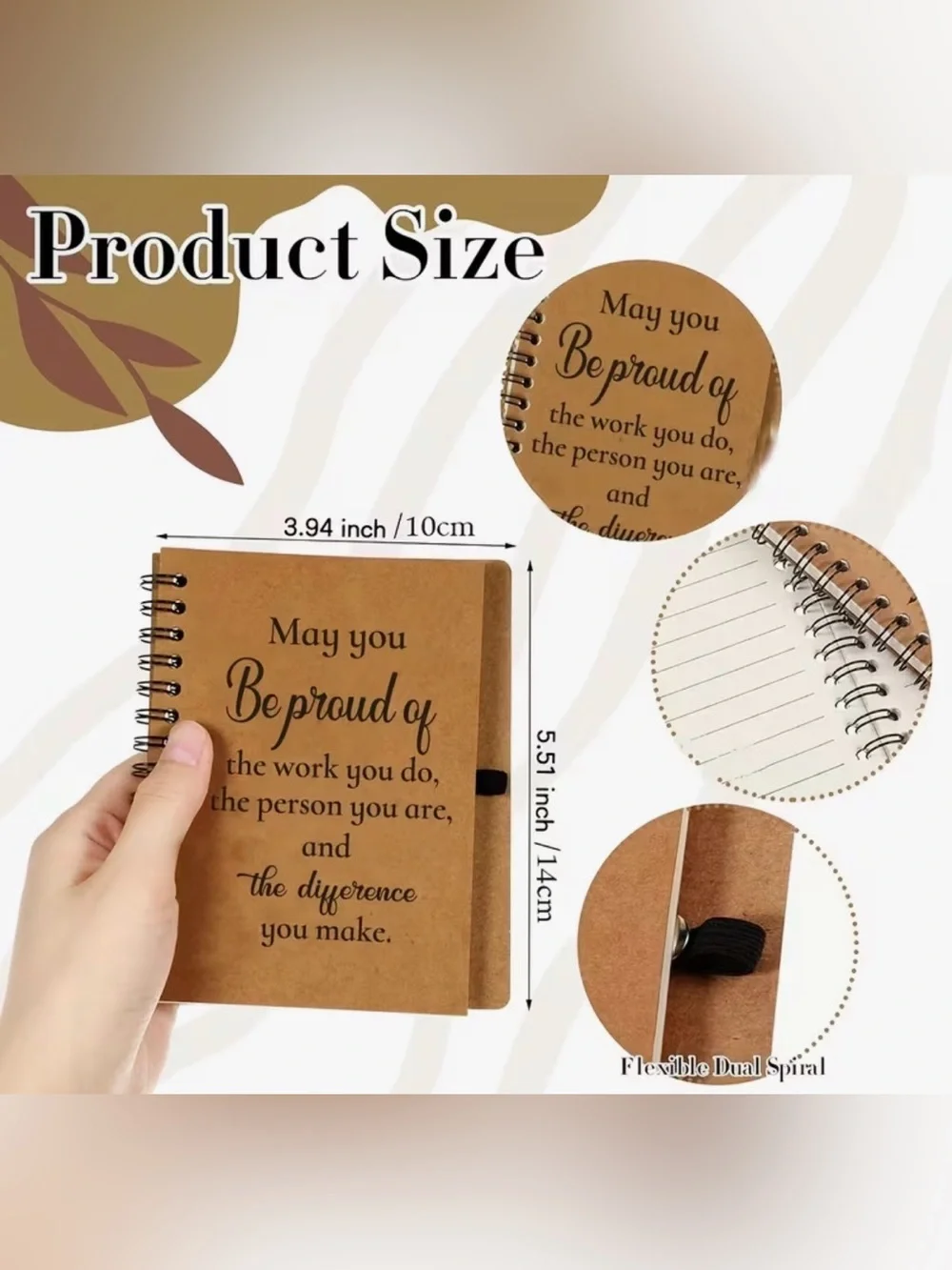 Inspirational Spiral Notebook with Pen Set NWOT